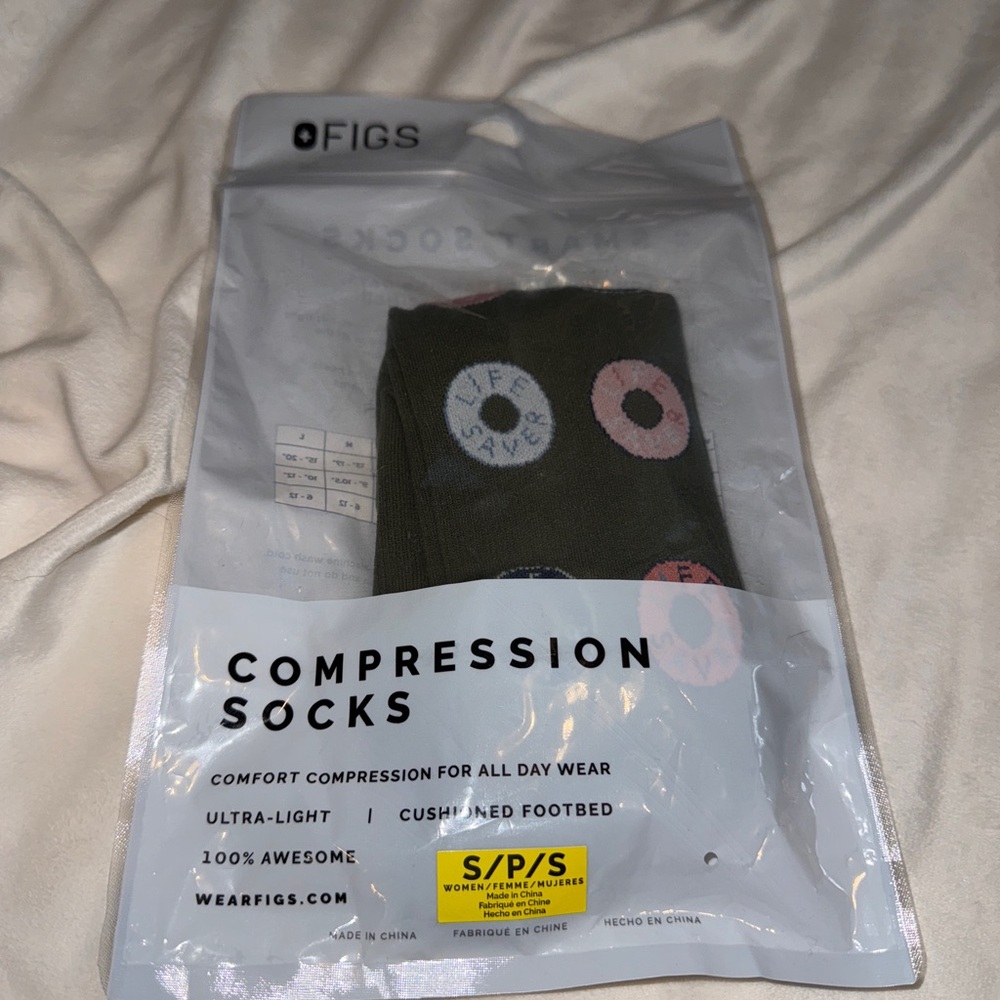 Figs Green Athletic Socks with Playful Design